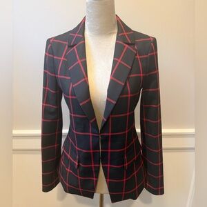 Alice + Olivia sz4 Black and Red Mya Check Blazer. Perfect Cond.